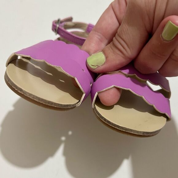 Janie and Jack Purple Scalloped Sandals NEW WITHOUT TAG SIZE 4 - Picture 2 of 5